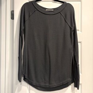 We The Free People Thermal Knit Long Sleeve Waffle Woven Top XS Warm Baselayer